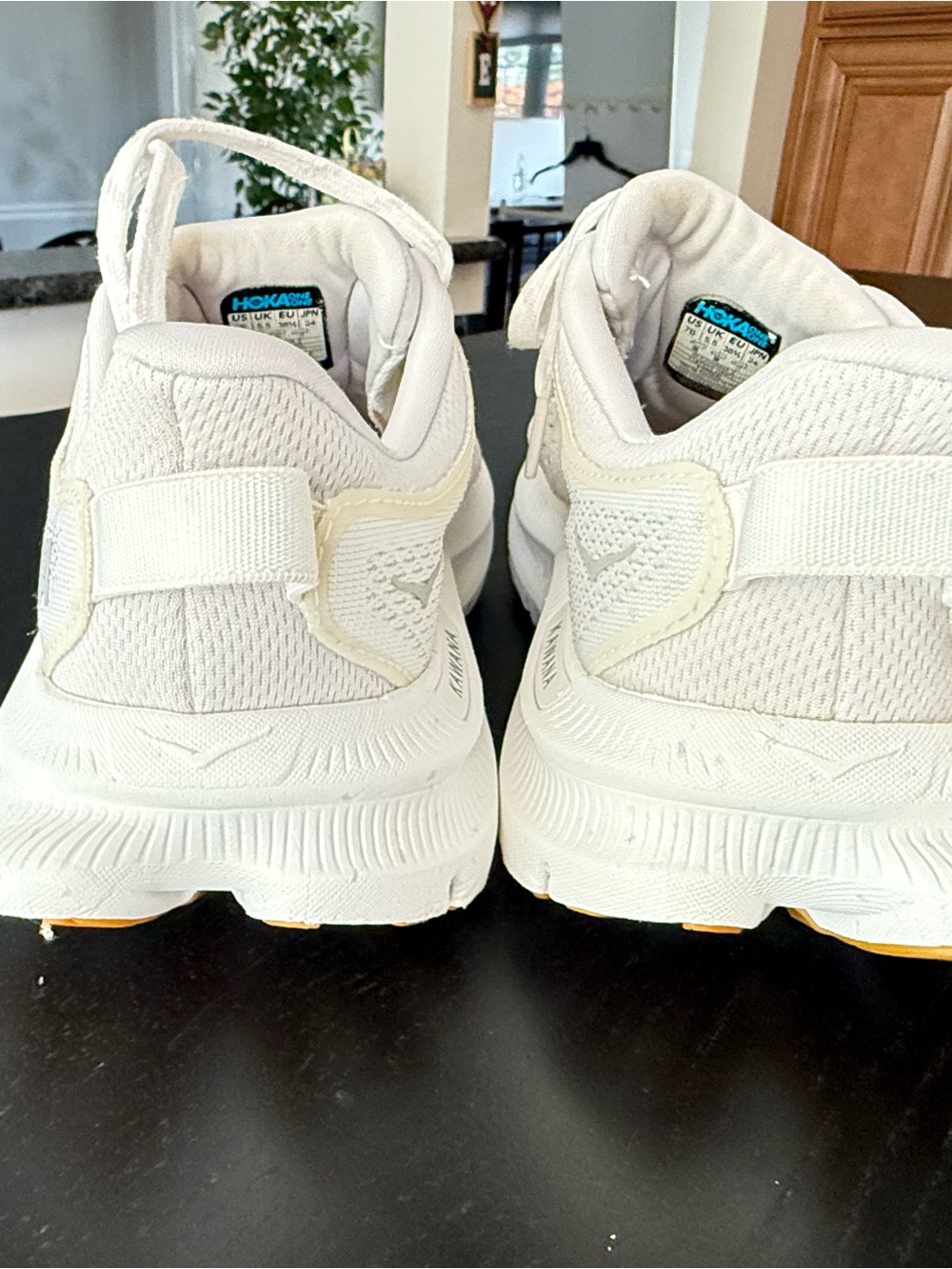 Hoka Kawana Women's White and Cream Lightweight Running walking Sneakers - Picture 4 of 8